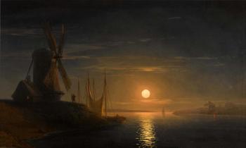 Moonlight over the Dnieper by 
																	Ivan Konstantinovich Aivazovsky