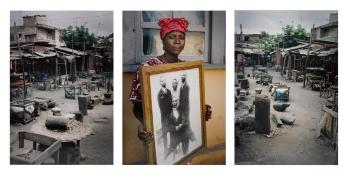 Untitled Triptych, Code Noir Series, 2014 by 
																	Leonce Raphael Agbodjelou