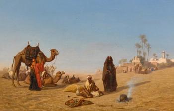 The Halt of the Caravan by 
																	Charles Theodore Frere