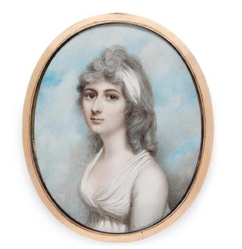 Portrait of a lady of the Keighley family, circa 1795 by 
																	Andrew Waddington