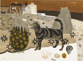 Cat and Pineapple by 
																	Mary Fedden
