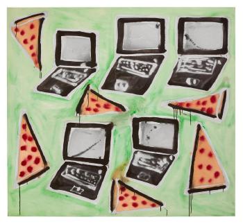 Laptops  Plus  Pizza by 
																	Katherine Bernhardt