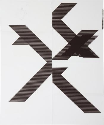X Poster (Untitled, 2007, Epson UltraChrome inkjet on linen, 84 x 69 inches, WG1209) by 
																	Wade Guyton