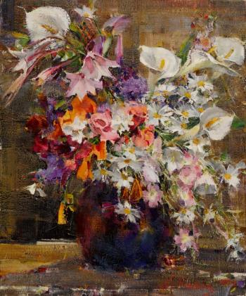 Floral with Daisies by 
																	Nicolai Fechin