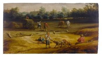 Peasants harvesting by 
																	Salomon van Ruysdael