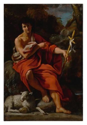 Saint John the Baptist in the wilderness by 
																	Giovanni Lanfranco