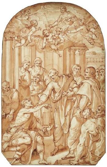 Saint Peter healing a paralytic by 
																	Avanzino Nucci