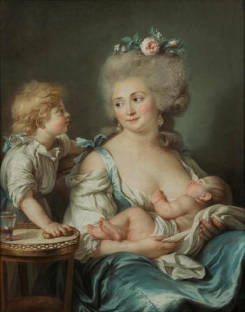 Madame Charles Mitoire, ne ChristineGenevive Bron (17601842), avec ses enfants, allaitant lun deux by 
																	Adelaide Labille-Guiard