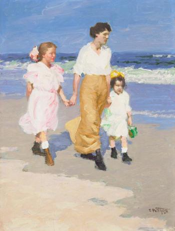 On the Beach by 
																	Edward Henry Potthast