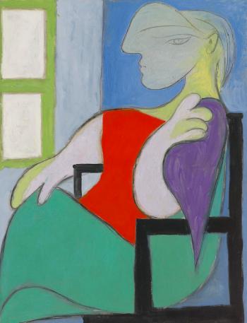 Femme assise prs d'une fentre (MarieThrse) by 
																	Pablo Picasso