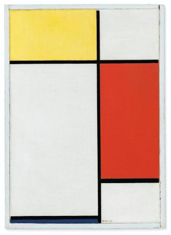 Composition: No. II, With Yellow, Red and Blue by 
																	Piet Mondrian