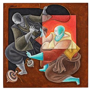 Untitled (Men at Play) by 
																	Satish Gujral