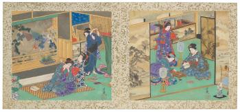 Artisans and Events of the Twelve Months by 
																	Utagawa Yoshiiku