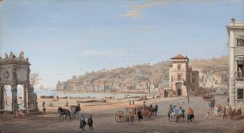 View of the Riviera di Chiaia, Naples by 
																	Gaspar van Wittel