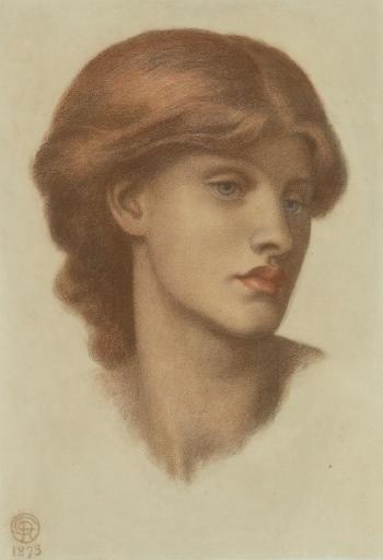 Study of Alexa Wilding, her head turned threequarters to the right by 
																	Dante Gabriel Rossetti
