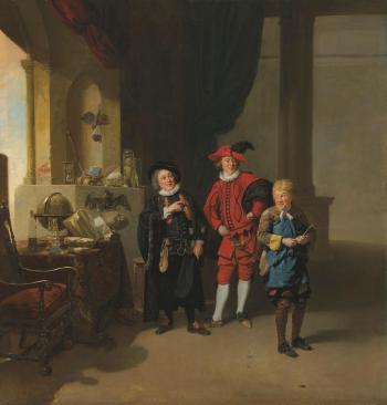 Garrick with Burton and Palmer in 'The Alchymist' by 
																	Johann Zoffany