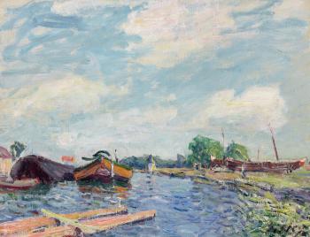 Canal du Loing  SaintMamms by 
																	Alfred Sisley