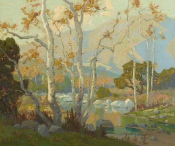 California Landscape with Sycamores by 
																	Elmer Wachtel