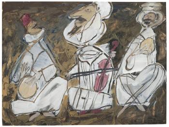 Three Musicians 1948 by 
																	Jean Dubuffet