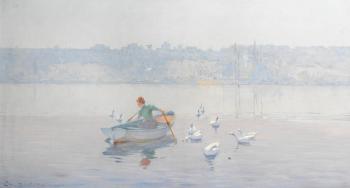 Rowing on a summer lake by 
																	Ernest Baillet