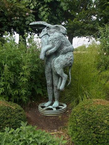 LadyHare with Dog 216 by 
																	Sophie Ryder
