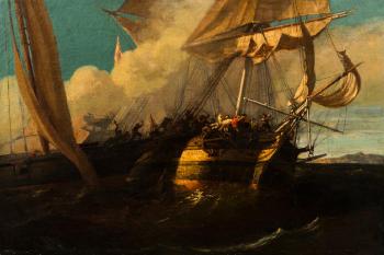 Heated Battle at Sea, Boarding the Enemy Vessel by 
																	Richard Faxon