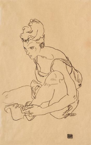 Sitzende Frau by 
																	Egon Schiele
