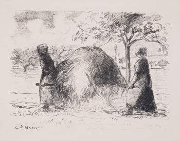 Femmes portant du foin sur une civire by 
																	Camille Pissarro