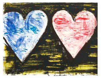 Two Hearts at Sunset, from  Suite by 
																	Jim Dine