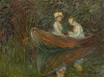 Deux femmes en barque by 
																	Claude Monet