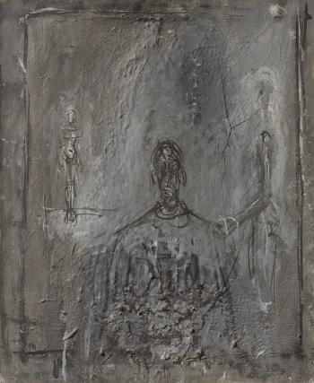 Buste d'homme et deux figures, de face et de profil by 
																	Alberto Giacometti