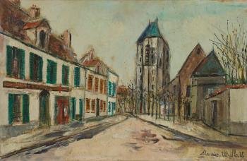 Rue de village by 
																	Maurice Utrillo