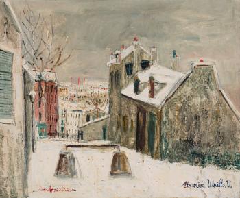 La maison de Mimi Pinson sous la neige by 
																	Maurice Utrillo
