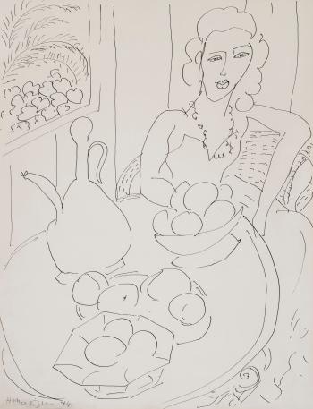 Jeune femme  la nature morte by 
																	Henri Matisse