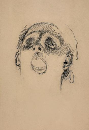 tude pour 'La chanteuse au gant (CafConcert)' by 
																	Edgar Degas