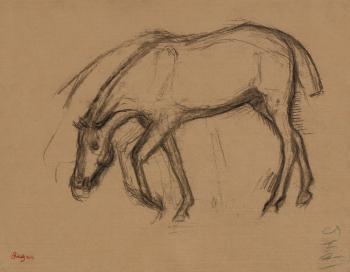 Aprs la course: cheval rentrant au pesage by 
																	Edgar Degas
