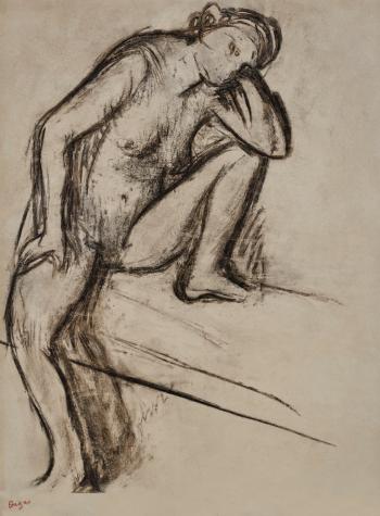 Femme assise (Etude de nu) by 
																	Edgar Degas