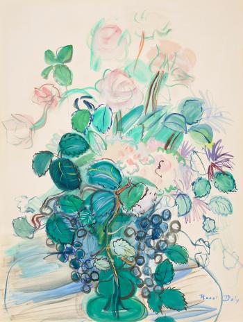 Bouquet  la grappe et aux roses by 
																	Raoul Dufy