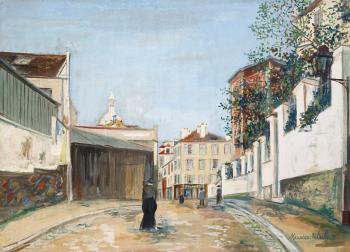 Rue Norvins, Montmartre by 
																	Maurice Utrillo