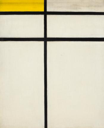 Composition with Double Line and Yellow (unfinished) by 
																	Piet Mondrian