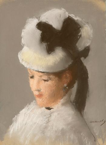 Jeune femme au chapeau blanc by 
																	Edouard Manet