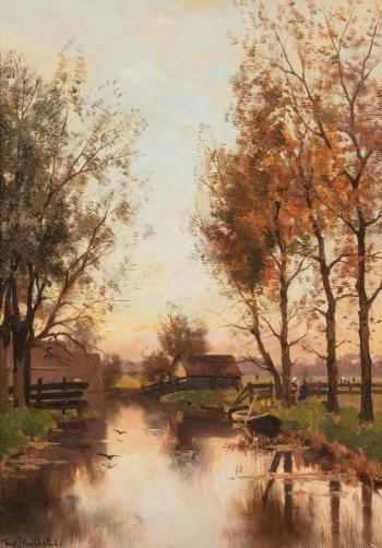 A waterway by 
																	Fredericus Jacobus van Rossum du Chattel
