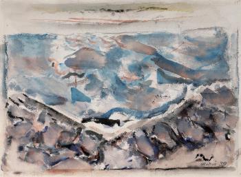 Blue, Grey Sea, Cape Split by 
																	John Marin