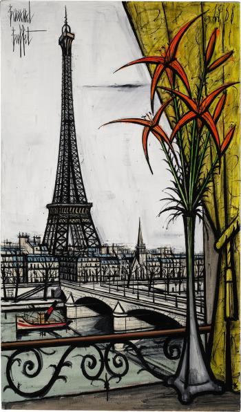 La Tour Eiffel et les liliums by 
																	Bernard Buffet