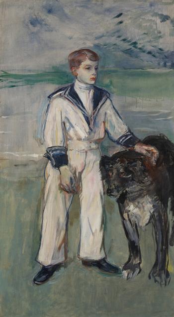 L'Enfant au chien, fils de Madame Marthe et la chienne Pamela, Taussat by 
																	Henri de Toulouse-Lautrec