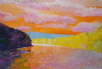 Orange Sky, Orange River by 
																	Wolf Kahn