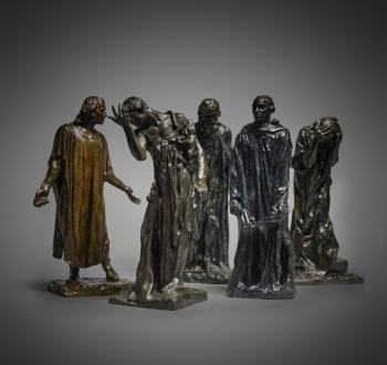 Les Bourgeois de Calais: five bronzes by 
																	Auguste Rodin