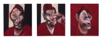 Three Studies for Portrait of Lucian Freud by 
																	Francis Bacon