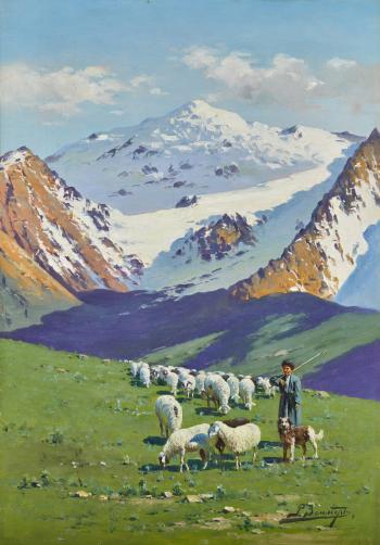 Shepherd in the Caucasus by 
																	Richard Karlovich Zommer
