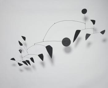 Sixteen Black with a Loop by 
																	Alexander Calder